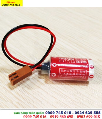 Maxell ER17/33, Pin Maxell ER17/33 (zắc nâu) lithium 3.6v size 2/3A Made in Japan